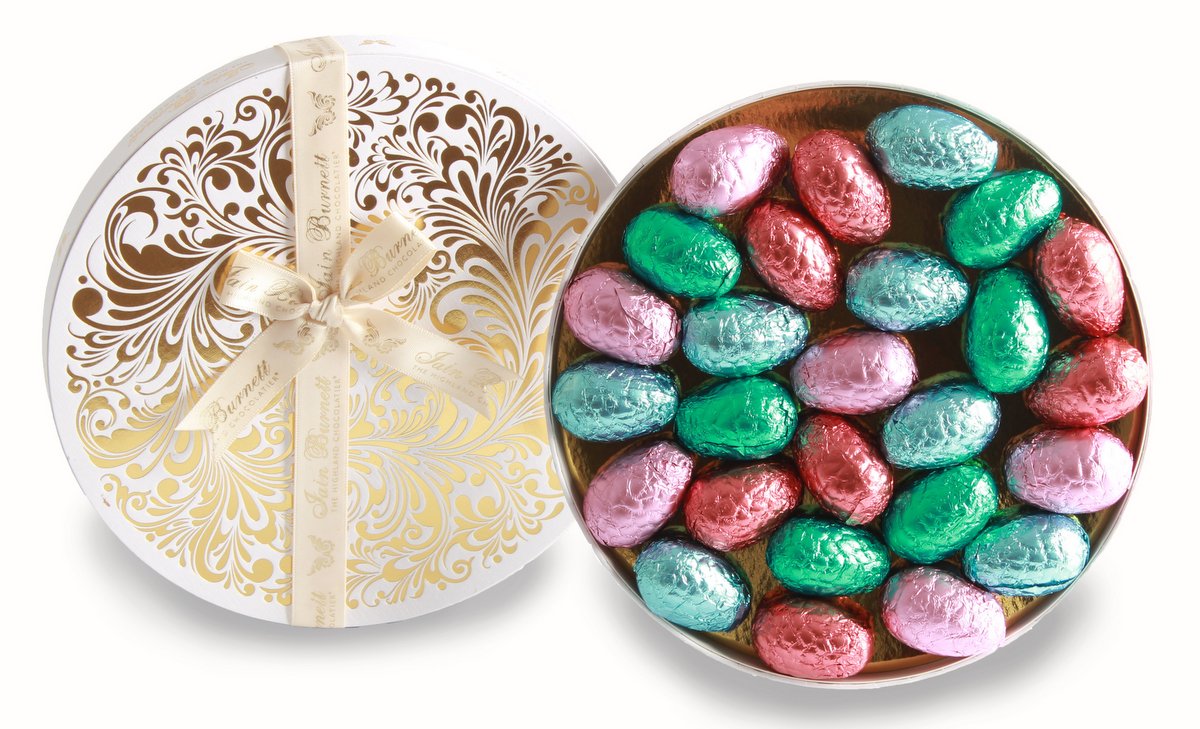 Belgian Praline Eggs in a Round Box