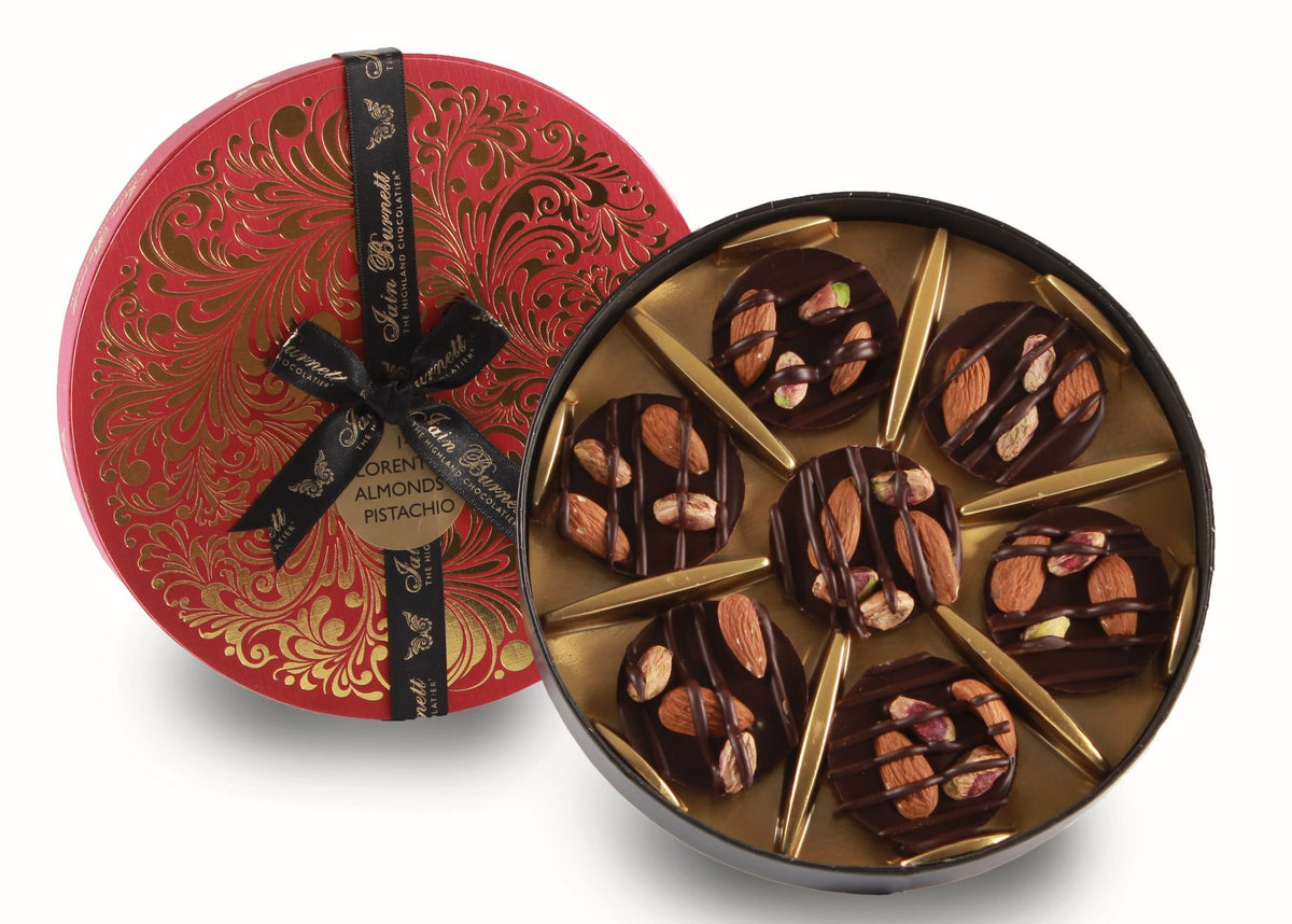 Florentinas de chocolate con pistacho y almendras