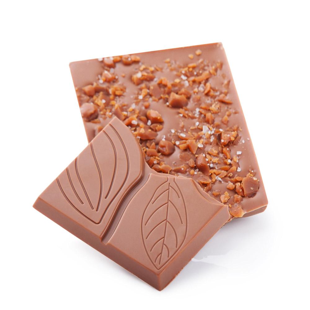 Barra de caramelo con sal marina y leche