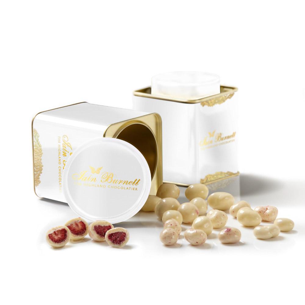 Decorative Tin of Strawberries &amp; Raspberries in White