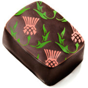 Trufa de terciopelo de frambuesa blanca y miel